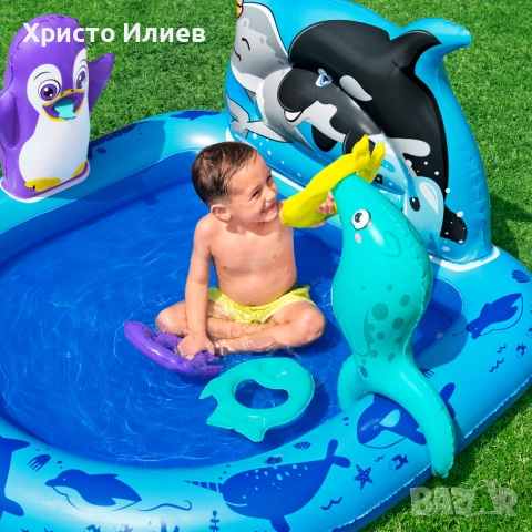 Надуваем детски басейн Bestway с животни 134 x 131 x 73 см, снимка 6 - Басейни и аксесоари - 51906772