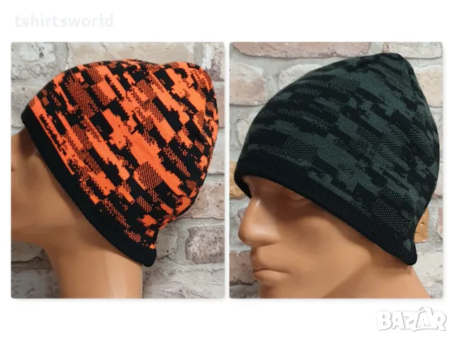 Нова мъжка зимна топла шапка с две лица