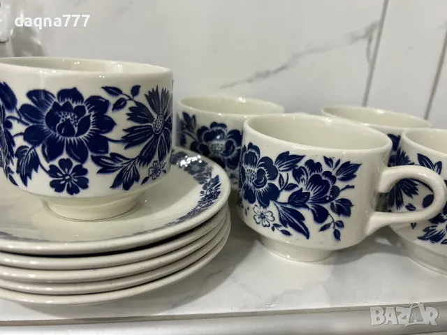 Реколта от 1970 г. на Broadhurst „Garland“ дуо от чаша, чинийка за чай / Broadhurst Ironstone / син , снимка 7 - Сервизи - 49689967
