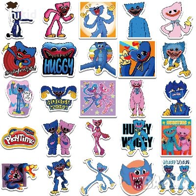50 бр  Хъги Лъги Huggy Wuggy самозалепващи лепенки стикери за украса декор картонена торта и др, снимка 5 - Други - 37517067