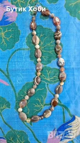Гердан от естествен ахат ,,Ботсвана,,, снимка 5 - Антикварни и старинни предмети - 49618671