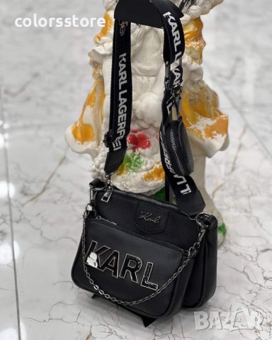 Черна чанта Karl Lagerfeld  код SG56, снимка 2 - Чанти - 38137407