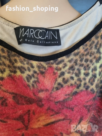 Рокля с есенни мотиви Marc Cain, размер М, снимка 8 - Рокли - 51866619
