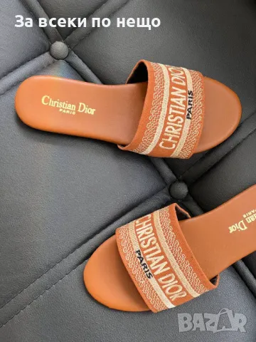 Christian Dior Дамски Кафеви Чехли Кристиян Диор Код E229, снимка 3 - Чехли - 50411991