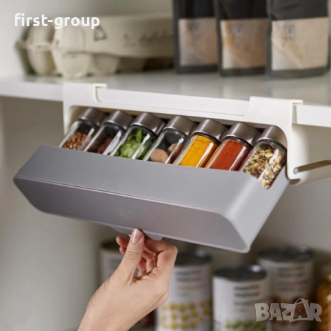 Самозалепващ се органайзер за подправки с бурканчета за подправки