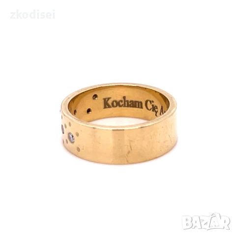 Златен пръстен брачна халка с брилянти 6,48гр. размер:52 14кр. проба:585 модел:32250-2, снимка 2 - Пръстени - 50713725