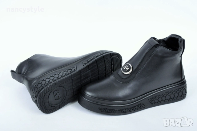 ЗИМА'25'26! Подплатени дамски боти от естествена кожа, снимка 4 - Дамски боти - 51719619