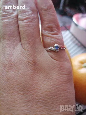Сребърен пръстен със син цирконий - модел PLR009, снимка 3 - Пръстени - 50397717