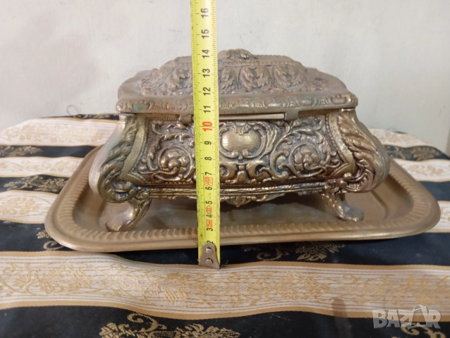 Барокова кутия за бижута с поднос, снимка 2 - Други ценни предмети - 52933721