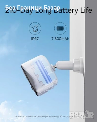 Нова Baseus N1 2K Безжична Външна Камера IP67 210 Дни Батерия Охрана дом, снимка 3 - IP камери - 53035539