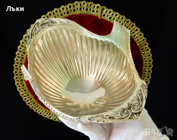 Посребрена фруктиера,гондола 540 гр. , снимка 2 - Антикварни и старинни предмети - 36988500
