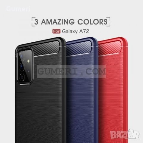 Samsung Galaxy A72 (5G) Карбонов Удароустойчив Гръб, снимка 1 - Калъфи, кейсове - 32469652