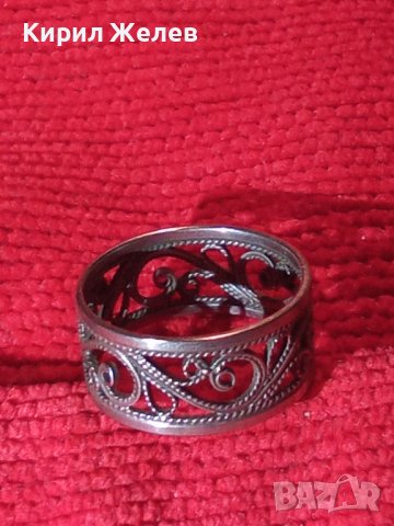 АРТ ДЕКО СРЕБЪРЕН ФИЛИГРАНЕН МАЙСТОРСКА АЖУРНА ЮВЕЛИРНА ИЗРАБОТКА НЕЖЕН ПРЪСТЕН СРЕБРО 17073, снимка 3 - Антикварни и старинни предмети - 31196134