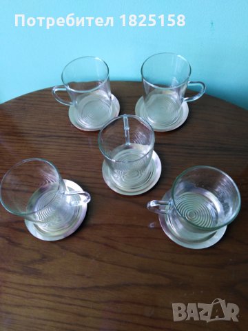 Чаени чаши с поставки 5 бр. за обща цена 6 лв., снимка 1 - Чаши - 28293515