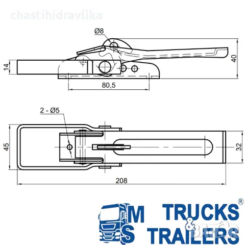 Поцинкована средна ключалка 10130831, снимка 2 - Части - 48363034