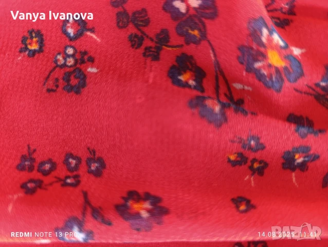 Pieces червена рокля на цветя М размер , снимка 10 - Рокли - 51363444