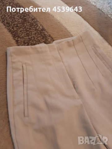 Елегантен дамски панталон на ZARA в бежов цвят, снимка 4 - Панталони - 52860460