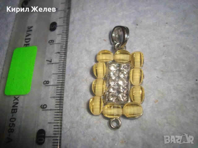 КРАСИВ КРИСТАЛЕН МОДЕН СРЕБРИСТ АРТ МЕДАЛЬОН ПЕНДАНТ ВИСУЛКА 27730