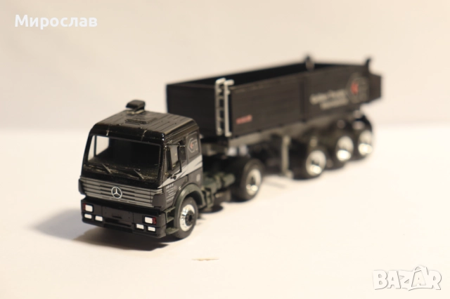 HERPA 1/87 H0 MERCEDES САМОСВАЛ ГОНДОЛА КАМИОН МОДЕЛ, снимка 3 - Колекции - 52772767