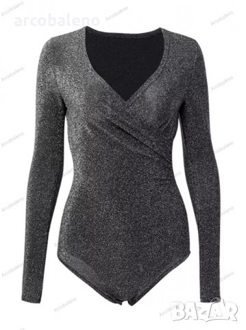 Дамско модно боди с дълъг ръкав, 2цвята, снимка 7 - Блузи с дълъг ръкав и пуловери - 39193353