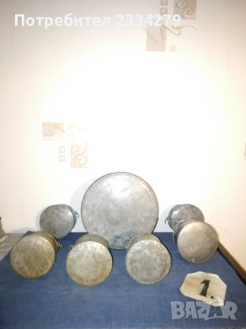 Бакърчета менци и тава, стари ръчно изработени изковани и калайдисани. , снимка 5 - Антикварни и старинни предмети - 52930081