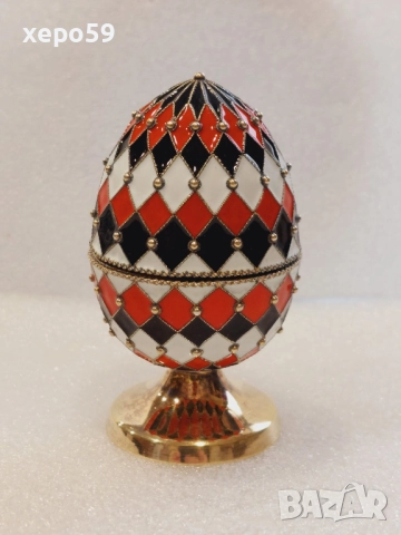 СССР-сребърно великденско(Пасхалное)яйце с клетъчен горещ емайл/среда 20 век,сребро 925