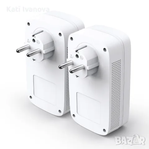 Tp Link AV1300 3-портов Gigabit Powerline Starter Kit с изведен контакт, снимка 2 - Рутери - 47367275