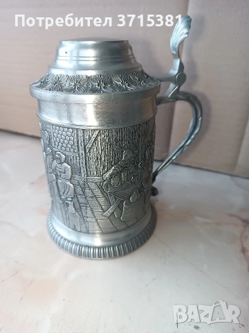 Цинкова халба, снимка 5 - Антикварни и старинни предмети - 52910509