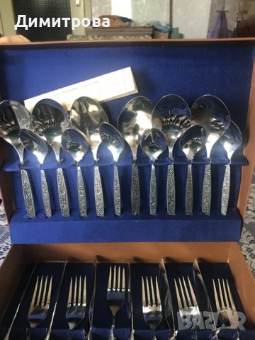 Прибори за хранене гравирани - комплект, снимка 2 - Прибори за хранене, готвене и сервиране - 37207910