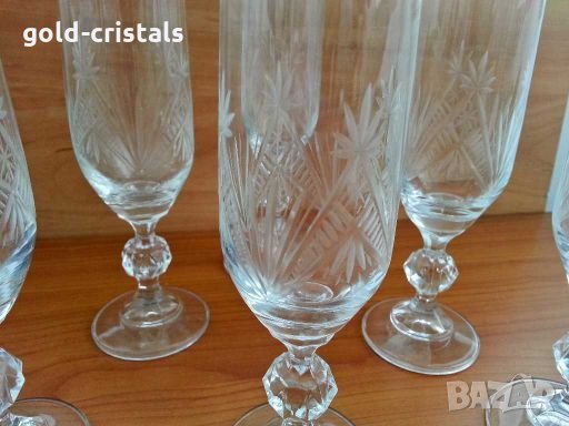  кристални чаши , снимка 5 - Антикварни и старинни предмети - 28433533