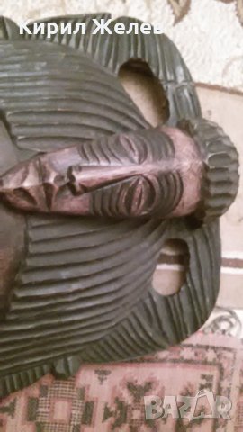 Маска стара голяма африканска МАХАГОН Ръчна ФУДОЖЕСТВЕНА МАЙСТОРСКА ТРАДИЦИОННА ИЗРАБОТКА 456654 , снимка 16 - Антикварни и старинни предмети - 32467559