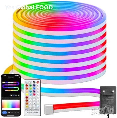 Smart Neon LED лента 10 м RGB IC с Alexa и Google