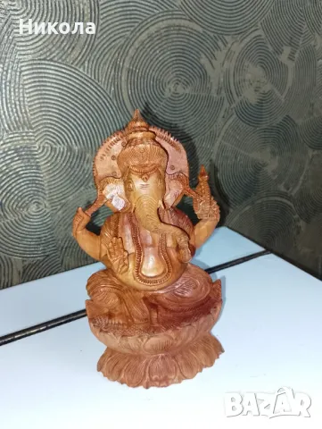 Ганеш от сандалово дърво-20см., снимка 2 - Статуетки - 49541567