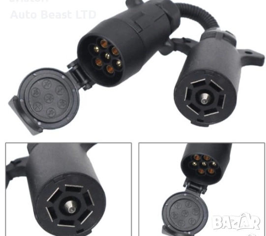 Адаптер преходник (букса) за ремарке от USA 7 пина към EU 7 пина стандарт А153, снимка 2 - Части - 52374131