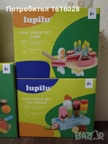 Комплекти от дървени торти ,сладоледи и ледена близалка.
