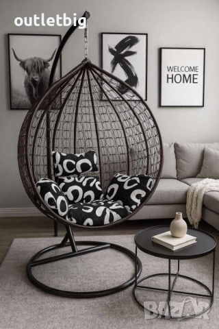 Люлка градинска висяща люлка тип гнездо,яйце–Промоция!, снимка 2 - Градински мебели, декорация  - 52232082