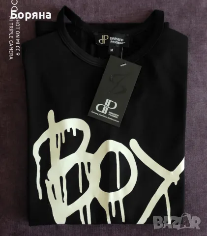 DP Moda Amia бутик нова блуза с надпис, снимка 7 - Блузи с дълъг ръкав и пуловери - 50058284