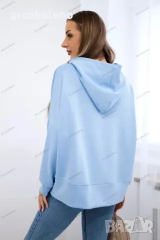 Дамски суичър от маслена материя, 8цвята , снимка 4 - Суичъри - 48966481