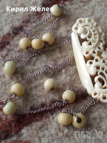 Колие дамско от слонова кост 51941, снимка 3 - Колиета, медальони, синджири - 52195853