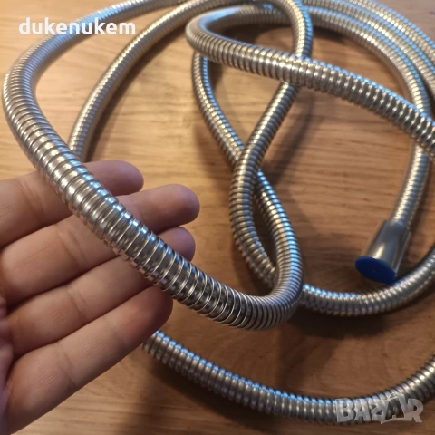 Гъвкав душ маркуч 3 м – противоусукващ, неръждаема стомана, снимка 9 - Смесители - 53229295
