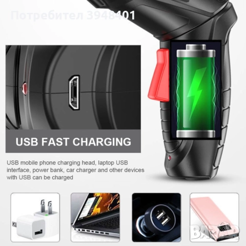 Акумулаторна електрическа бормашина 47 части в комплект с куфар, снимка 2 - Бормашини - 52650133