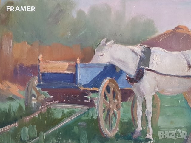 Владимир Йорданов Почивка класическа картина 1940те години, снимка 3 - Картини - 38969644