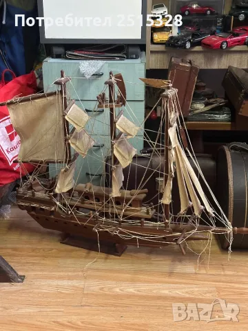 голям стар макет на кораб, снимка 4 - Колекции - 49621506