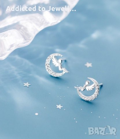 Тотална разпродажба - 50% Сребърни обеци (Angel), снимка 3 - Обеци - 35433032