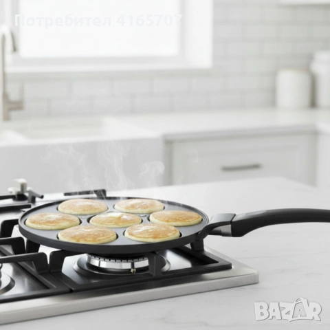 Тиган за 7 палачинки Ø28 см Cheffinger – мраморно незалепващо покритие, индукционен, снимка 4 - Съдове за готвене - 53192404