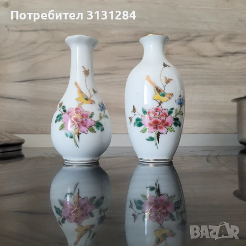 Ваза мини рьчно лисуване Китай 50-е, снимка 8 - Вази - 51021795