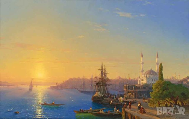 Айвазовски, ”Изглед към Константинопол и Босфора”, морски пейзаж, картина, снимка 1 - Картини - 43156705