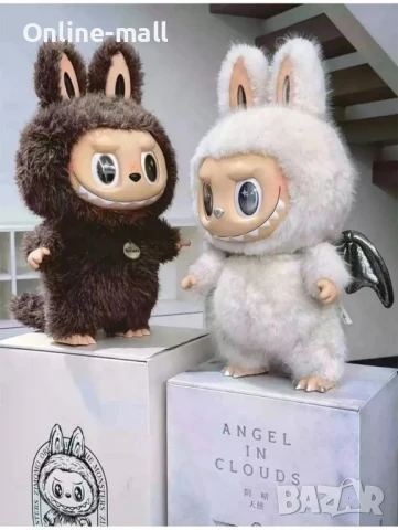 Голямо Лабубу Zimomo, Бяло/Кафяво, Labubu Zimomo 38см, снимка 4 - Други - 51137497