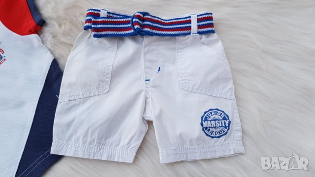 Тениска с якичка и къси панталонки 3-6 месеца, снимка 3 - Комплекти за бебе - 32649433