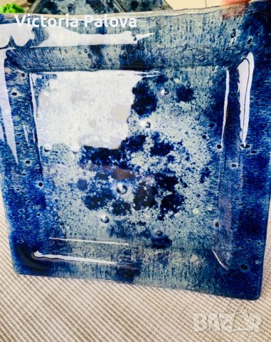 Квадратно плато и пепелник ръчна изработка, снимка 6 - Други - 36957882